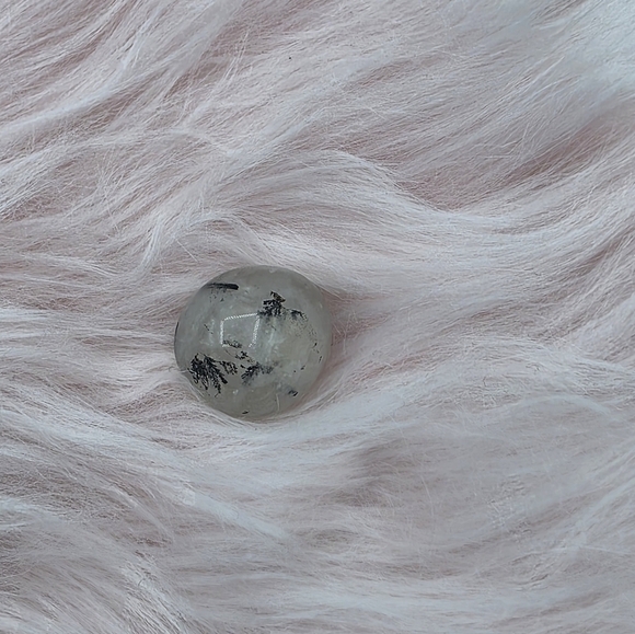 White Black Tourmaline Quartz Crystal Stone Tumble - Picture 6 of 6